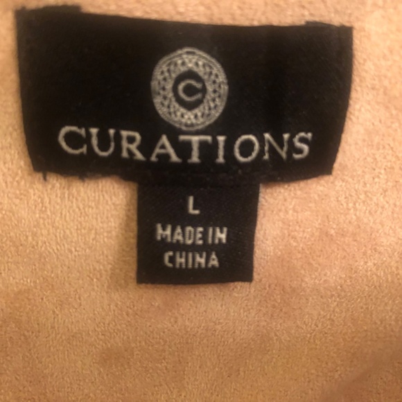 Weekend Sale! New Curations Faux Suede Rose Blush Embroidered Duster Ciat - Picture 2 of 4